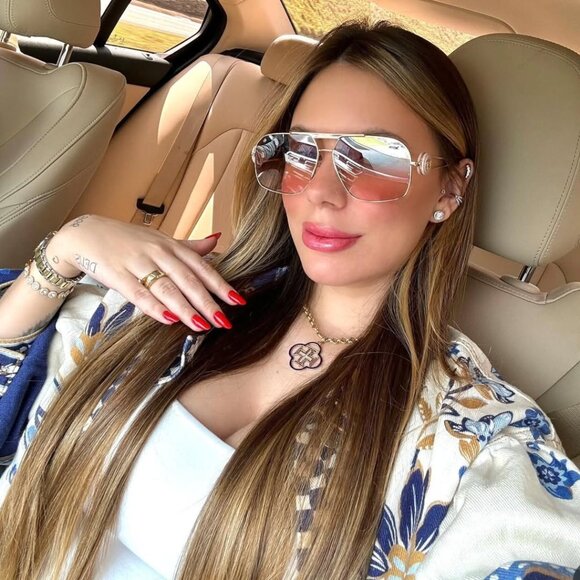 NEW VERSACE VE2269 10027E GOLD/LIGHT PINK MIRROR GRADIENT SILVER SUNGLASSES - Picture 4 of 14